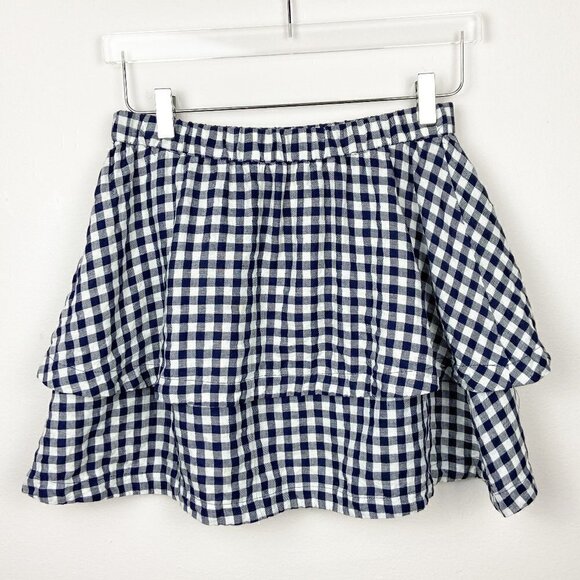 MADEWELL | Navy & White Gingham Check Skirt Grannycore Cottagecore - Picture 1 of 6
